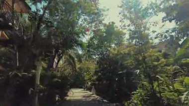 XISHUANGBANNA, YUNNAN, ÇİN 2, 2021: Trafik ve mağazalarla şehir manzarası