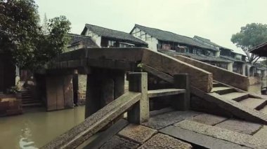 Zhejiang Çin 'deki Wuzhen' in tarihi binaları..