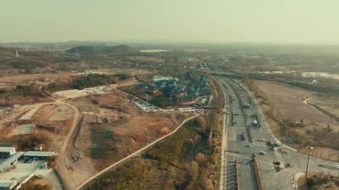 Çin, Jiangsu 'daki Nanjing şehrinin Niushoushan Parkı' nın havadan görünüşü.