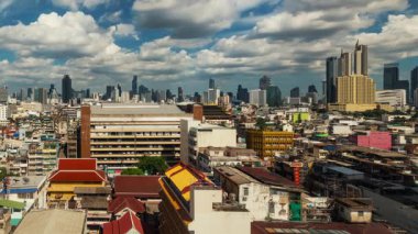 Bangkok, Tayland 'daki kentsel binalarla ufuk çizgisinin zamanlaması.