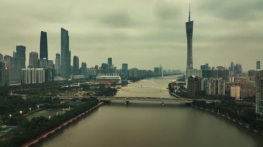 Guangzhou şehri Çin 'de kentsel hava manzarası