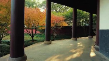 Çin 'in Zhejiang eyaletindeki Hangzhou' daki Liuhe Pagoda 'nın iç manzarası.