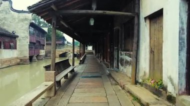 Zhejiang Çin 'deki Wuzhen' in tarihi binaları..