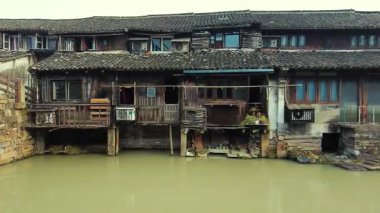 Zhejiang Çin 'deki Wuzhen' in tarihi binaları..