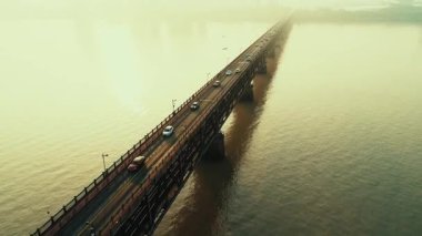 Qiantang Nehri Köprüsü Hangzhou, Çin 'de hava görüntüsü