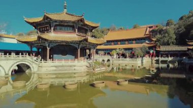 Çin 'in güneybatısındaki Kunming Yunnan Tapınağı tarihi binası.