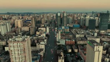 Kunming 'den şehir hava görüntüsü, Çin' in güneybatısından Yunnan.