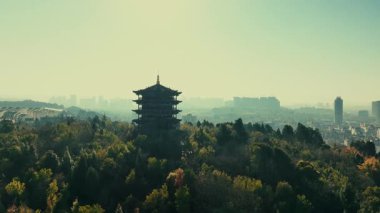 Kunming 'den şehir hava görüntüsü, Çin' in güneybatısından Yunnan.