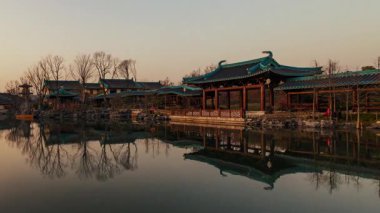 Fuzimiao alışveriş bölgesi Jiangsu, Çin 'deki Nanjing şehrinin zaman gösterimi