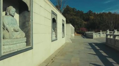 Çin 'in Jiangsu kentindeki Niushoushan Nanjing şehrindeki tarihi binalar.