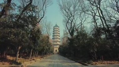 Çin 'in Jiangsu kentindeki Nanjing şehrindeki tarihi tapınak binaları.