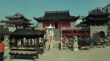 Çin 'in Jiangsu kentindeki Nanjing şehrindeki tarihi tapınak binaları.