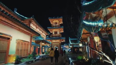 Çin 'in Jiangsu kentindeki Nanjing şehrindeki tarihi eski binalar.