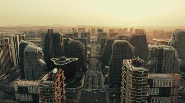 Çin 'in Jiangsu kentindeki Nanjing şehrinin kentsel manzarası.