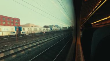New Jersey 'den New York' a tren yolculuğu görüntüsü