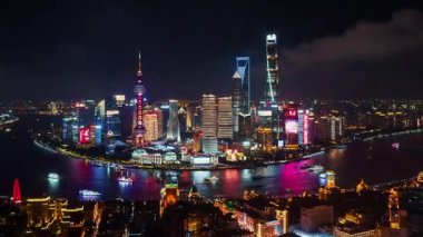 Pudong, Şangay, Çin ve Asya 'daki kentsel binaların zamanaşımı görüntüsü.