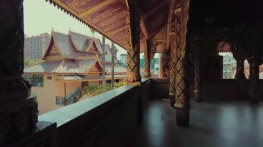 Jinghong bölgesinde Xishuangbanna 'daki tapınak yakın görüntüsü, Çin' in güneybatısında Yunnan.