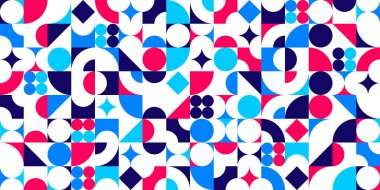 Kusursuz geometrik desen, duvar kağıdı veya web siteleri için soyut vektör arkaplanı veya geometrinin renkli elemanları ile oluşturulan kağıt baskısı.