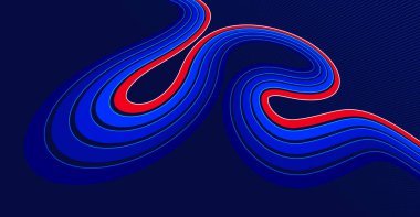 Sports background vector abstract lines in 3D dimensional rotation, dark red and blue dynamic layout for sport games or racing and running activities. clipart