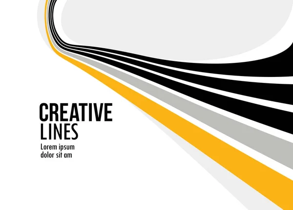 Líneas Creativas Vector Fondo Abstracto Composición Diseño Gráfico Lineal Perspectiva — Archivo Imágenes Vectoriales