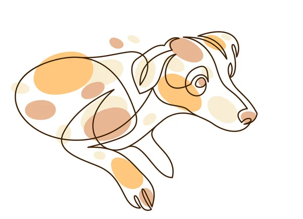Funny Dog Linear Vector Illustration Isolated Jack Russel Terrier Pet — Stockový vektor