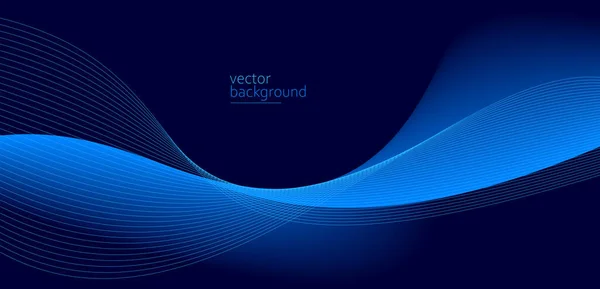 Stromende Donkerblauwe Kromme Vorm Met Zachte Gradiënt Vector Abstracte Achtergrond — Stockvector