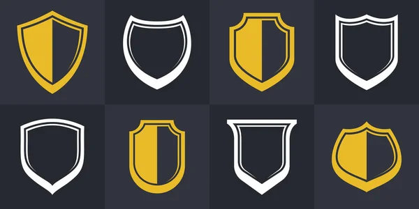Classical Shields Collection Vector Design Elements Defense Safety Icons Empty — Stockvector