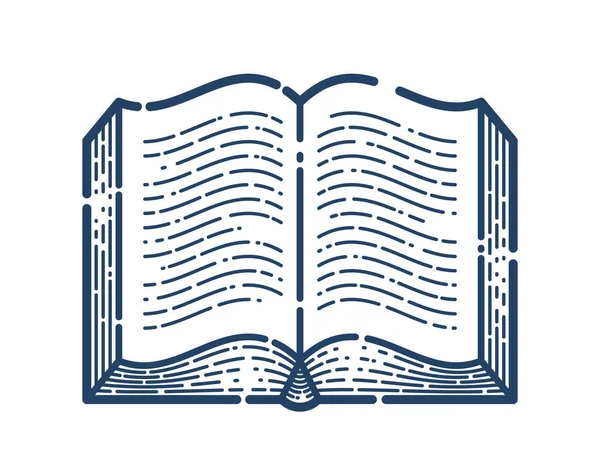 Abrir Libro Vector Icono Lineal Biblioteca Literatura Línea Lectura Símbolo — Vector de stock