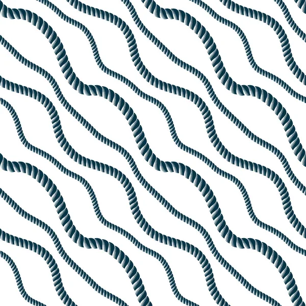 シームレスな航海ロープ パターン ベクトル ループ コード ライン飾りと無限の海軍イラスト 最小限のシンプルなコード スタイリッシュなイラスト ファブリック 包装用 — ストックベクタ