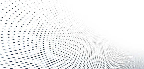 Dotted Vector Abstract Background Light Grey Dots Perspective Flow Dotty — Stock vektor