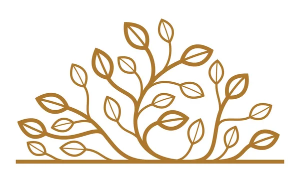 Vector Bloemen Embleem Geïsoleerd Witte Achtergrond Bladeren Takken Lineair Logo — Stockvector