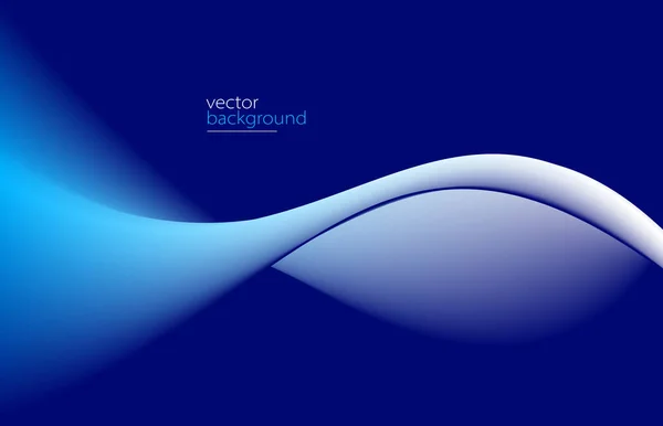Smooth Flow Wavy Shape Gradient Vector Abstract Background Dark Blue — Stockvektor