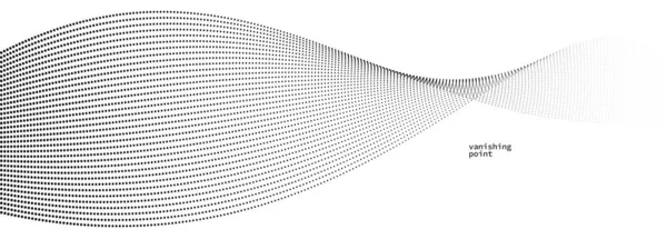 流れる粒子の波 動きのあるドットの曲線 静かで柔らかい画像を持つ滑らかでリラックスした形状ベクトル抽象的な背景 — ストックベクタ