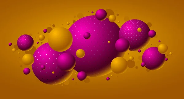 Színes Pontozott Gömbök Vektor Illusztráció Absztrakt Háttér Gyönyörű Labdák Pontokkal — Stock Vector