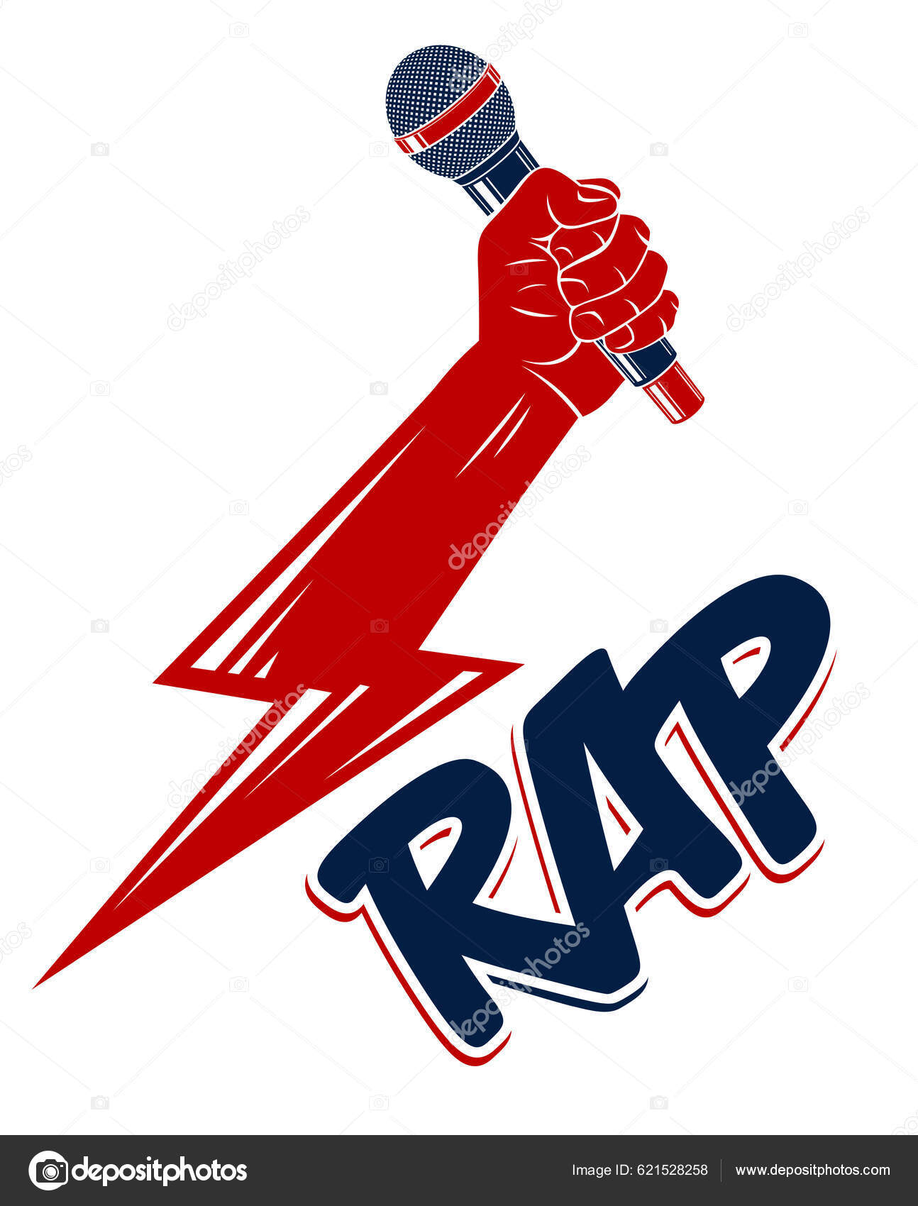 Rap music logo or emblem with microphone Vector Image