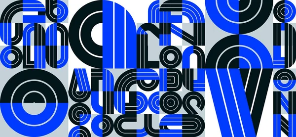 Geometryczny Wektor Wzorca Abstrakcyjny Projekt Tła Niebieskimi Elementami Pochodzącymi Typografii — Wektor stockowy