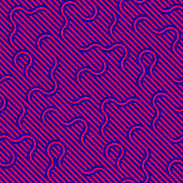 ツイストライン 幾何学的な抽象的な背景 ストライプネット 光迷路 Webネットワークとシームレスなベクトルパターンが並んでいます ピンク色のデザイン — ストックベクタ