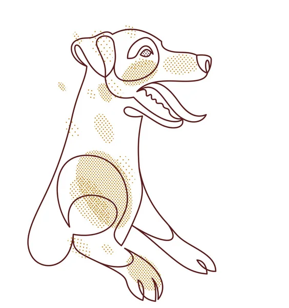 Векторна Ілюстрація Зображенням Веселих Собак Ізольована Улюбленець Джека Рассел Терер — стоковий вектор