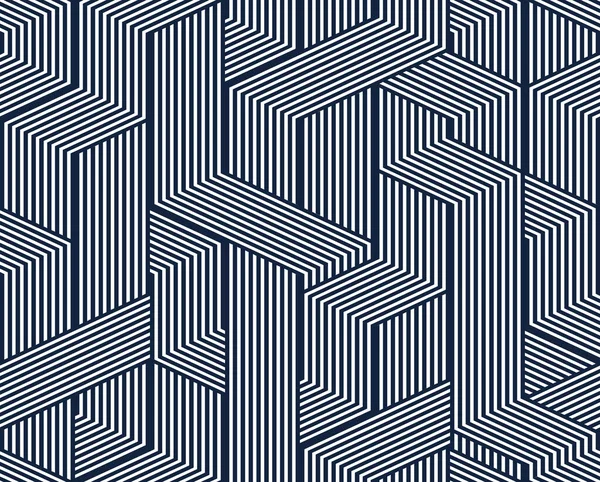 Dimensionale Ausgekleidete Würfel Nahtlose Muster Geometrische Endlose Textur Mit Linien — Stockvektor