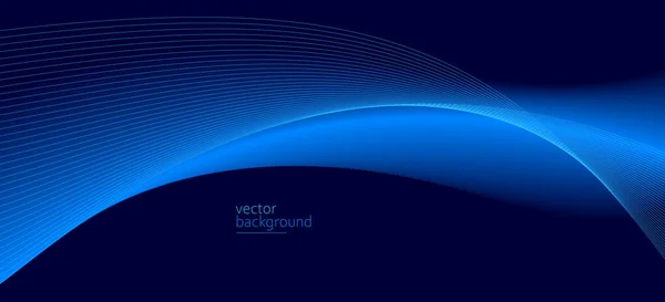 Curve Shape Flow Vector Abstracte Achtergrond Donkerblauw Gradiënt Dynamisch Snelheid — Stockvector
