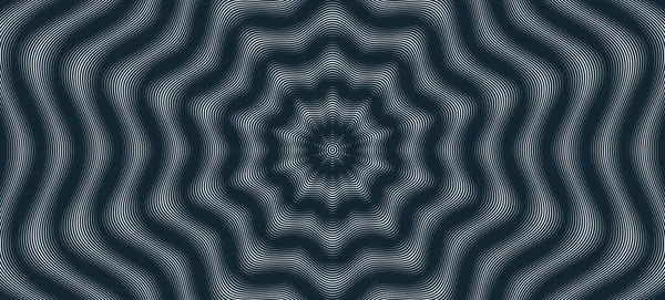 ムーア波ベクトル抽象的な背景 線形コントラスト仮想デジタル効果画像 催眠テクスチャ 光アートトレンディーな現代的なスタイル 黒と白の歪んだグリッド — ストックベクタ