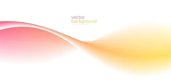 Smooth Flow Wavy Shape Gradient Vector Abstract Background Red Yellow — Stockvektor