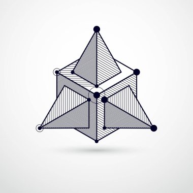 Teknolojik siyah beyaz vektör 3D duvar kağıdı. Küp ve çizgilerden yapılmış. Mühendislik sisteminin tasviri, soyut teknolojik zemin. Soyut teknik arkaplan.