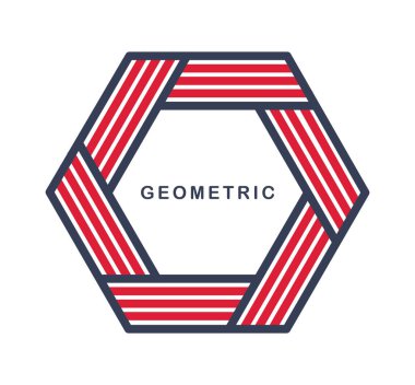 Geometrik vektör çizgisi sanat logosu beyaz, soyut doğrusal çağdaş biçim sembolü, geometrik şekil amblemi, iş kurumsal markalaşma grafik tasarım unsuru üzerine izole edilmiş.