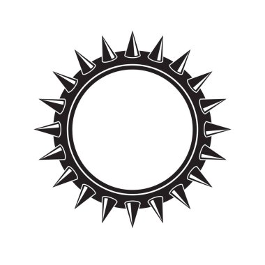 Keskin metal turşu vektör simgesine sahip tasma beyaz üzerine izole edildi.