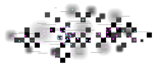 仮想ピクセルベクトル抽象設計 通信ビッグデータ背景 — ストックベクタ