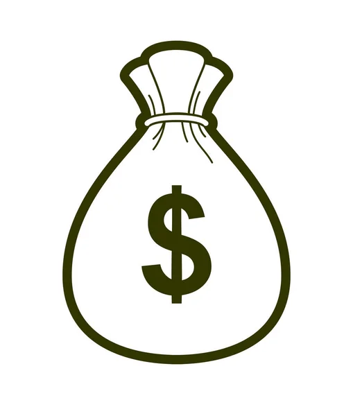 Moneybag Money Bag Vector Simplistic Illustration Icon Logo Business Finance — Stock Vector