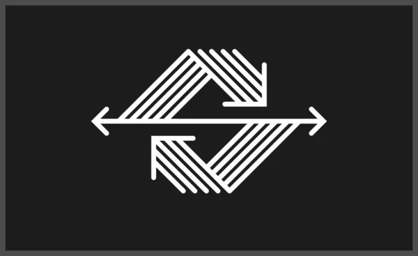 Seta Vetor Logotipo Original Isolado Símbolo Pictograma Seta Dupla Sinal — Vetor de Stock