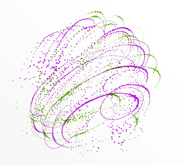 Dotted Particle Whirl Flowing Vector Abstract Achtergrond Levensvormen Bio Thema — Stockvector