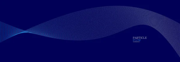 Tmavě Modré Vzdušné Částice Průtokový Vektor Design Abstraktní Pozadí Vlnou — Stockový vektor